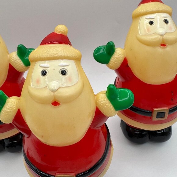Vintage Blow Mold Santa Claus Set Of 3 Light Path Finder Markers Set by Ashland - Picture 3 of 6